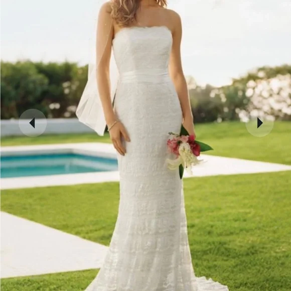 Beaded Lace Wedding Dress - Picture 1 of 3